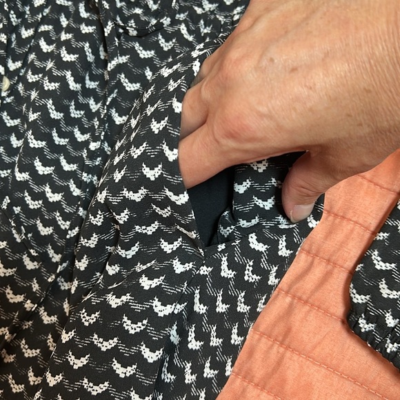 NWT GAP Black White Geomtric Print Long Sleeve Button Down Midi Shirt Dress sz S - Picture 14 of 16